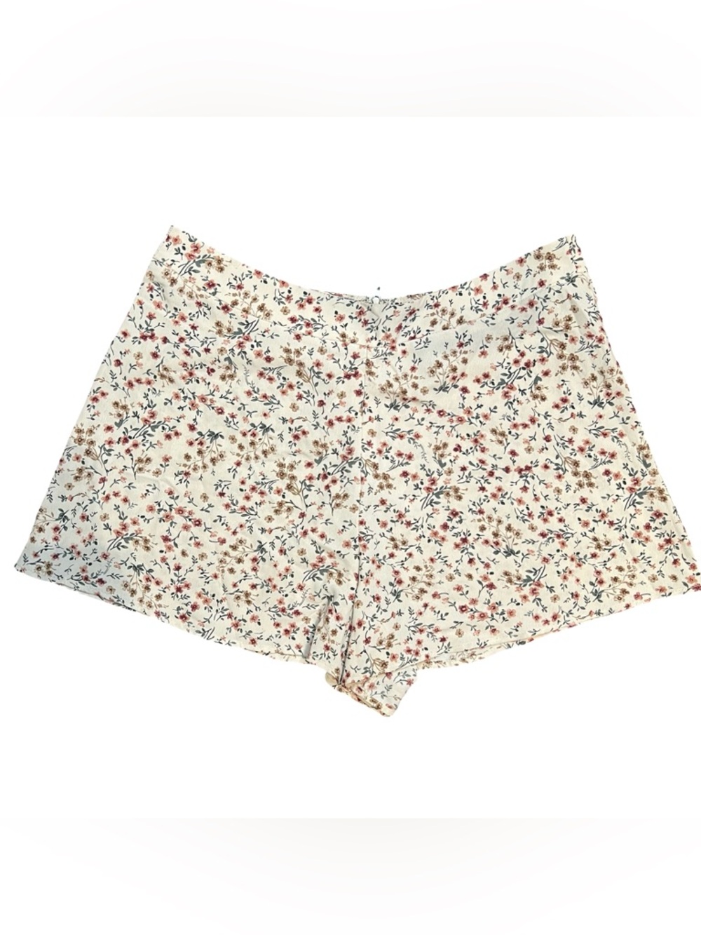 Windsor Cream Floral High-Waist Women's Spring Summer Shorts Boho Cottagecore M